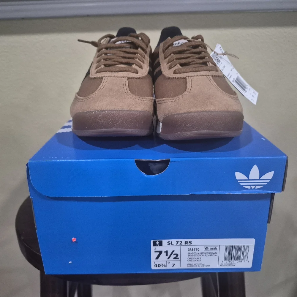 Adidas SL 72 RS Men's Brown/Blue Sneakers JR8770 Size 7.5 - Picture 1 of 6